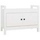 Vidaxl Hall Bench White 80X40X60 Cm Solid Wood Pine
