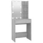 vidaXL Dressing Table with LED Grey Sonoma 60x40x140 cm