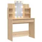 vidaXL Dressing Table with LED Lights Sonoma Oak 96x40x142 cm