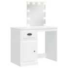 vidaXL Dressing Table with LED Lights White 90x42x132.5 cm