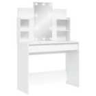 vidaXL Dressing Table with LED Lights White 96x40x142 cm