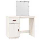 vidaXL Dressing Table with LED White 95x50x133.5 cm Solid Wood Pine