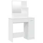 Vidaxl Dressing Table With Mirror White 86.5X35X136 Cm