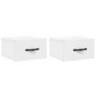 vidaXL Wall-mounted 2 Piece Bedside Cabinets White