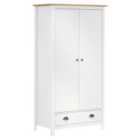 Vidaxl 2-door Wardrobe Hill White 89X50X170 Cm Solid Pine Wood