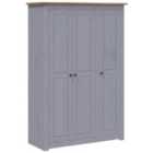 Vidaxl 3-door Wardrobe Grey 118X50X171.5 Cm Pine Panama Range
