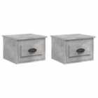 Vidaxl Wall-mounted Bedside Cabinets 2 Pcs Concrete Grey 41.5X36X28Cm
