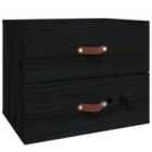 Vidaxl Wall-mounted Bedside Cabinet Bedroom Furniture Floating Bedside Wall Unit Floating Nightstand Wall Bedside Cabinet With Drawer Black