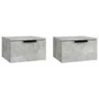Vidaxl Wall-mounted Bedside Cabinets 2 Pcs Concrete Grey 34X30X20 Cm