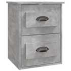 Vidaxl Wall-mounted Bedside Cabinet Concrete Grey 41.5X36X53Cm
