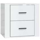 Vidaxl Wall-mounted Bedside Cabinet High Gloss White 50X36X47 Cm