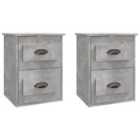 Vidaxl Wall-mounted Bedside Cabinets 2 Pcs Concrete Grey 41.5X36X53Cm