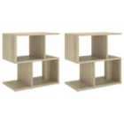 Vidaxl Bedside Cabinets 2 Pcs Sonoma Oak 50X30X51.5 Cm Engineered Wood