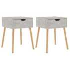 Vidaxl Bedside Cabinets 2 Pcs Concrete Grey 40X40X56 Cm Engineered Wood