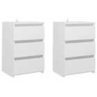 Vidaxl Bed Cabinets 2 Pcs White 40X35X62.5 Cm Engineered Wood
