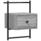 Vidaxl Bedside Cabinet Wall-mounted Grey Sonoma 35X30X51 Cm Engineered Wood