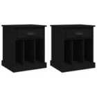 Vidaxl Bedside Cabinets 2 Pcs Black 43X36X50 Cm