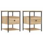 Vidaxl Bedside Cabinets 2 Pcs Sonoma Oak 40X42X56 Cm Engineered Wood