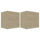 Vidaxl Bedside Cabinets 2 Pcs Sonoma Oak 40X30X40 Cm Engineered Wood