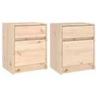Vidaxl Bedside Cabinets 2 Pcs 40X31X50 Cm Solid Pinewood