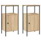 Vidaxl Bedside Cabinets 2 Pcs Sonoma Oak 41X31X80 Cm Engineered Wood
