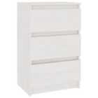 Vidaxl Bedside Cabinet White 40X29.5X64 Cm Solid Pine Wood