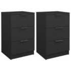 Vidaxl Bedside Cabinets 2 Pcs Black 40X36X65 Cm