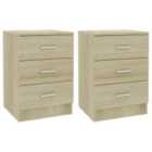 Vidaxl Bedside Cabinets 2 Pcs Sonoma Oak 38X35X56 Cm Engineered Wood