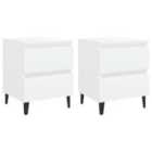 Vidaxl Bed Cabinets 2 Pcs White 40X35X50 Cm Engineered Wood