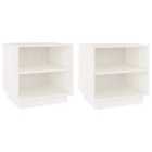 Vidaxl Bedside Cabinets 2 Pcs White 40X34X40 Cm Solid Wood Pine