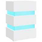 vidaXL LED Bedside Cabinet White 45x35x67 cm Engineered Wood