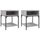 Vidaxl Bedside Tables 2 Pcs Grey Sonoma 40X41X50 Cm Engineered Wood