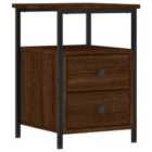 Vidaxl Bedside Cabinet Brown Oak 34X35.5X50 Cm Engineered Wood