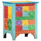 Vidaxl Hand Painted Bedside Cabinet 40X30X50 Cm Solid Mango Wood