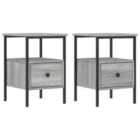 Vidaxl Bedside Cabinets 2 Pcs Grey Sonoma 34X36X50 Cm Engineered Wood