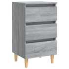 Vidaxl Bed Cabinet With Solid Wood Legs Grey Sonoma 40X35X69 Cm