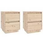 Vidaxl Bedside Cabinets 2 Pcs 40X35X50 Cm Solid Wood Pine