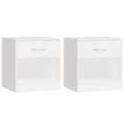 Vidaxl Nightstand 2 Pcs With Drawer White