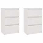 Vidaxl Bedside Cabinets 2 Pcs White 40X29.5X64 Cm Solid Pine Wood