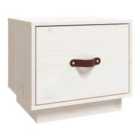 Vidaxl Bedside Cabinet White 40X34X35 Cm Solid Wood Pine