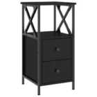 Vidaxl Bedside Cabinet Black 34X35.5X70 Cm Engineered Wood