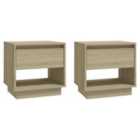 Vidaxl Bedside Cabinets 2 Pcs Sonoma Oak 45X34X44 Cm Engineered Wood