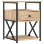 Vidaxl Bedside Cabinet Sonoma Oak 40X42X55 Cm Engineered Wood