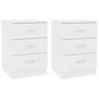 Vidaxl Bedside Cabinets 2 Pcs White 38X35X56 Cm Engineered Wood