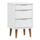 Vidaxl Bedside Cabinet Molde White 40X35X65 Cm Solid Wood Pine