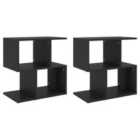 Vidaxl Bedside Cabinets 2 Pcs Black 50X30X51.5 Cm Engineered Wood