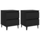 Vidaxl Bed Cabinets 2 Pcs Black 40X35X50 Cm Engineered Wood