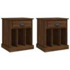 Vidaxl Bedside Cabinets 2 Pcs Brown Oak 43X36X50 Cm