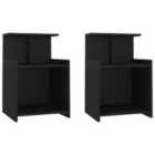 Vidaxl Bed Cabinets 2 Pcs Black 40X35X60 Cm Engineered Wood