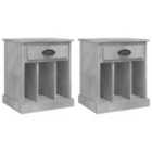 Vidaxl Bedside Cabinets 2 Pcs Concrete Grey 43X36X50 Cm